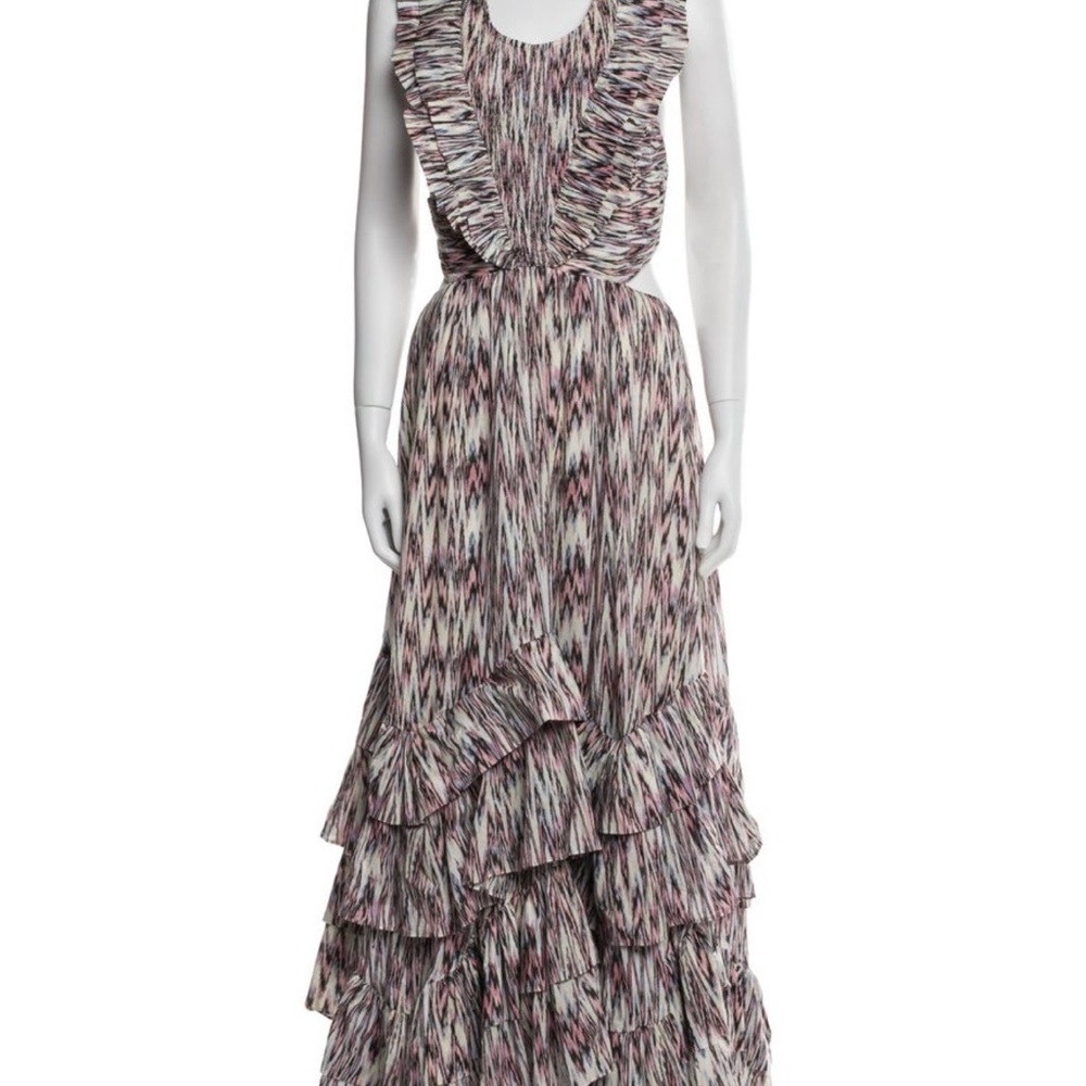 Elegant Multicolor backless Ruffle Maxi Dress